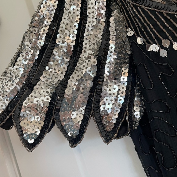 Laurence Kazar Beaded Silk Flapper Dress Size M - Picture 9 of 9